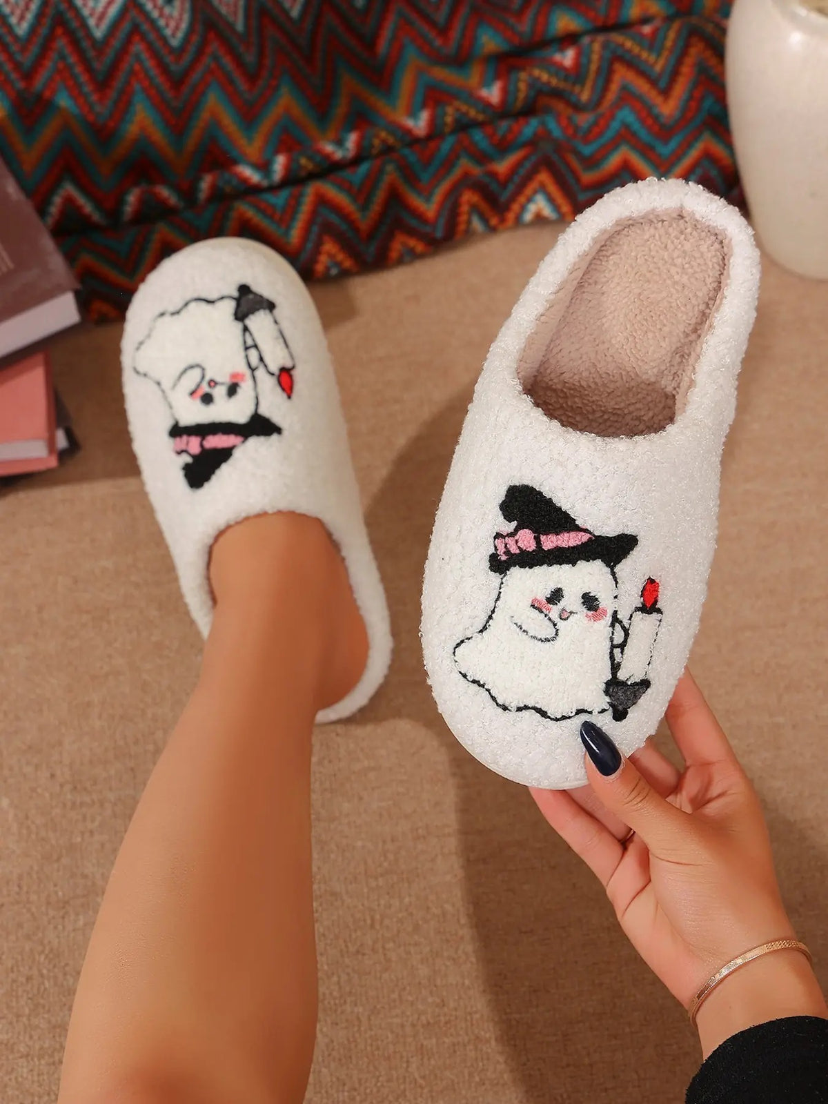 Halloween pumpkin plush slippers