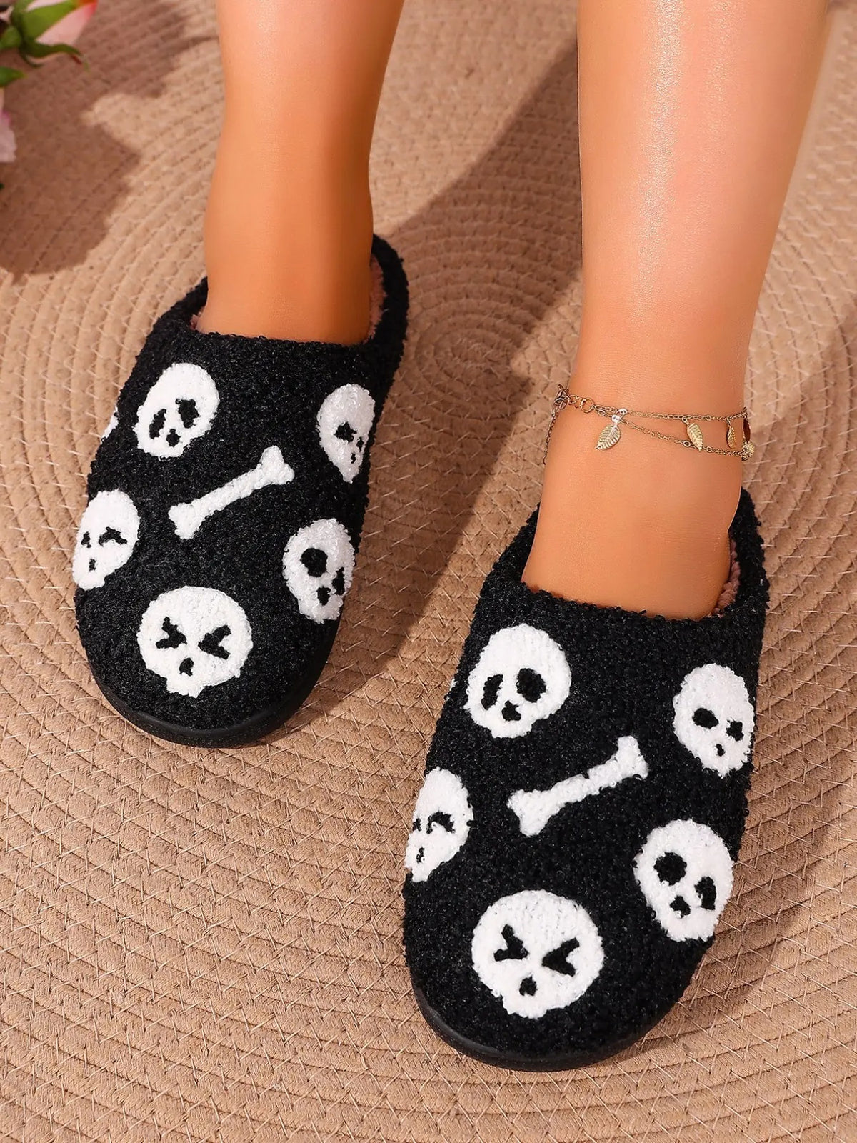 Halloween pumpkin plush slippers