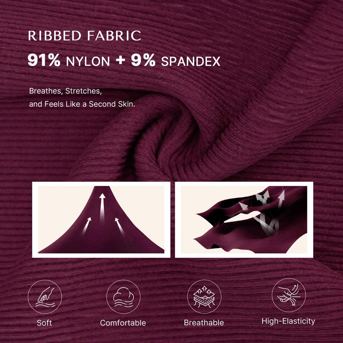 Ribbed fabric: soft, breathable, high stretch