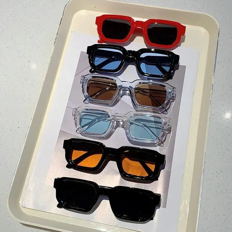 Vintage rectangle sunglasses six-piece set
