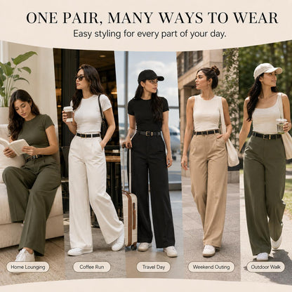 Styled five ways: lounging, coffee run, travel, weekend, walk